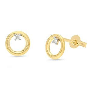 Petite diamond gold earrings