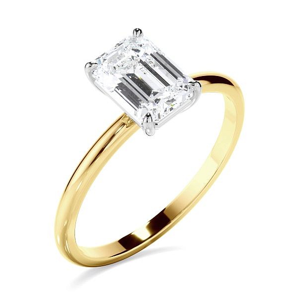 Andrew Mazzone emerald diamond solitaire ring