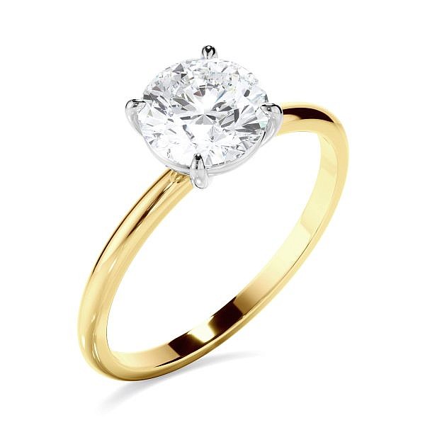 Round Brilliant Cut Lab Grown Diamond Solitaire Engagement Ring ...