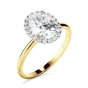 Andrew Mazzone oval halo diamond ring