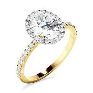Andrew Mazzone oval diamond halo ring