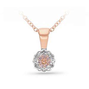 Andrew Mazzone pink & white diamond flower pendant