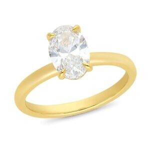Andrew Mazzone oval lab grown diamond engagement ring